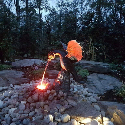 FireDragon™ - Skulptur av eldsprutande drake