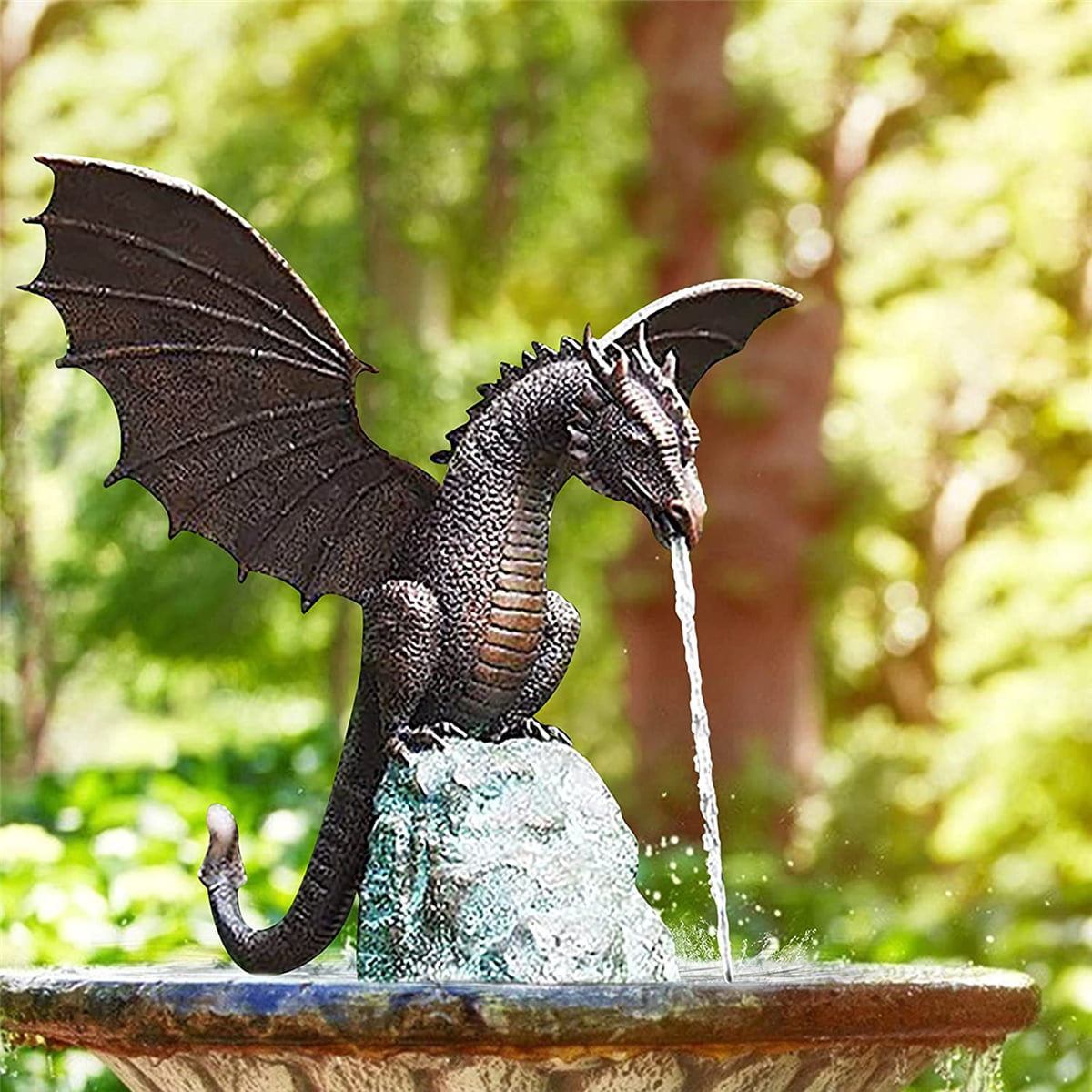 FireDragon™ - Skulptur av eldsprutande drake